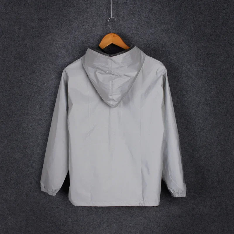 Hooded Long Sleeve Full Zip Casual Streetwear Jacket