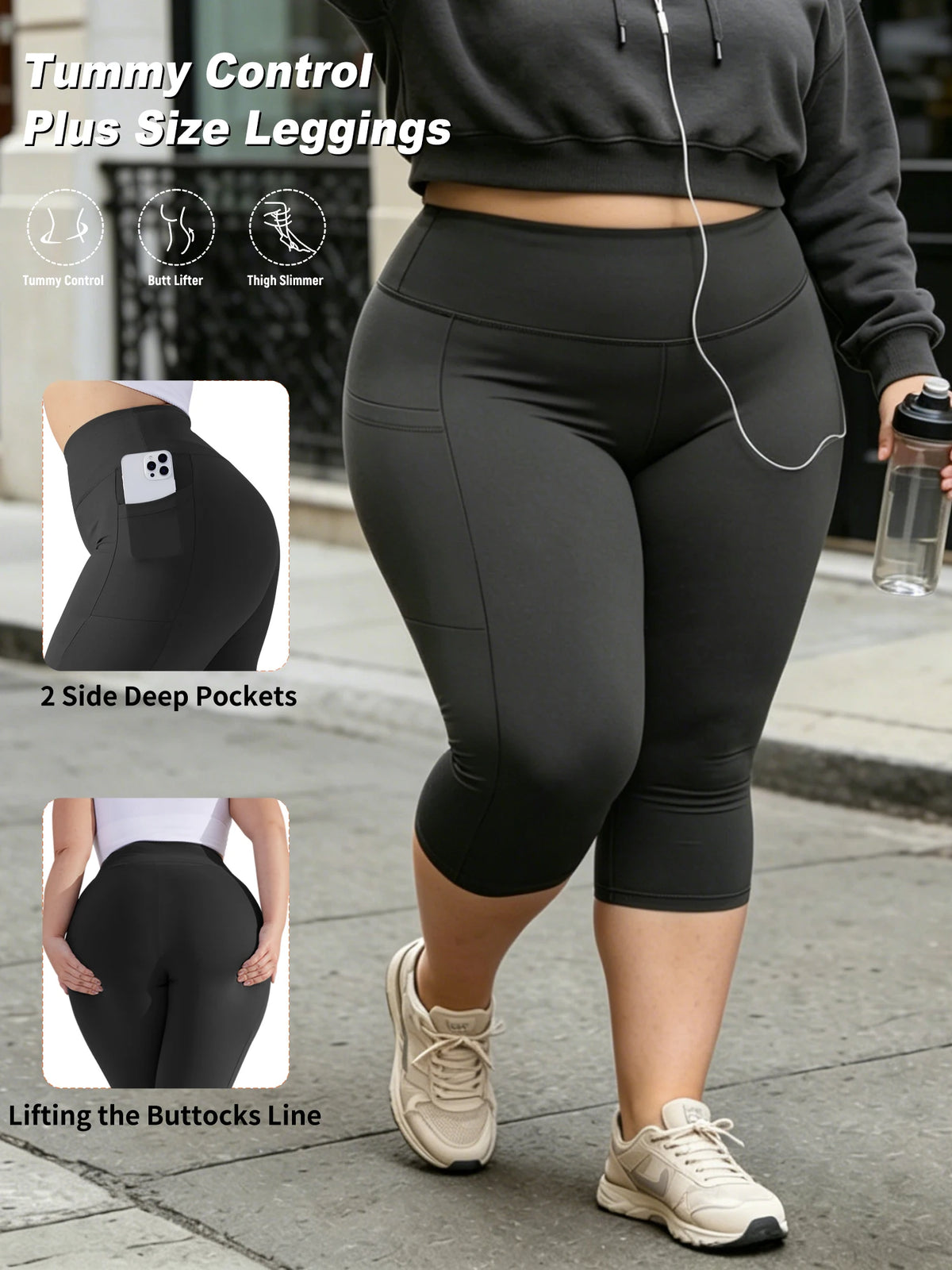 Women's Side Pocket Capri Leggings For Workout Outfits