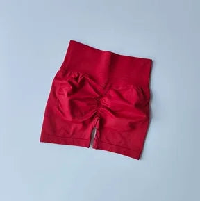 Women's High Waist Scrunch Back Polyester Shorts for Gym Workouts