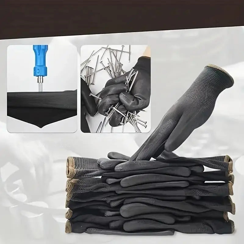 Full Finger Work Gloves with Contrasting Palm Coating