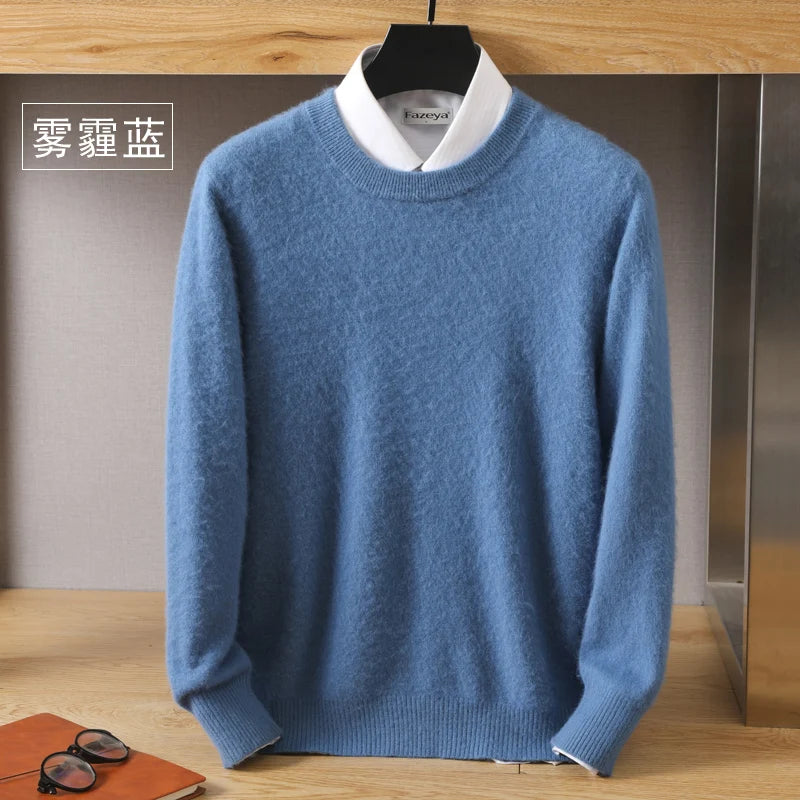 Men's Plain Crew Neck Long Sleeve Knit Sweater