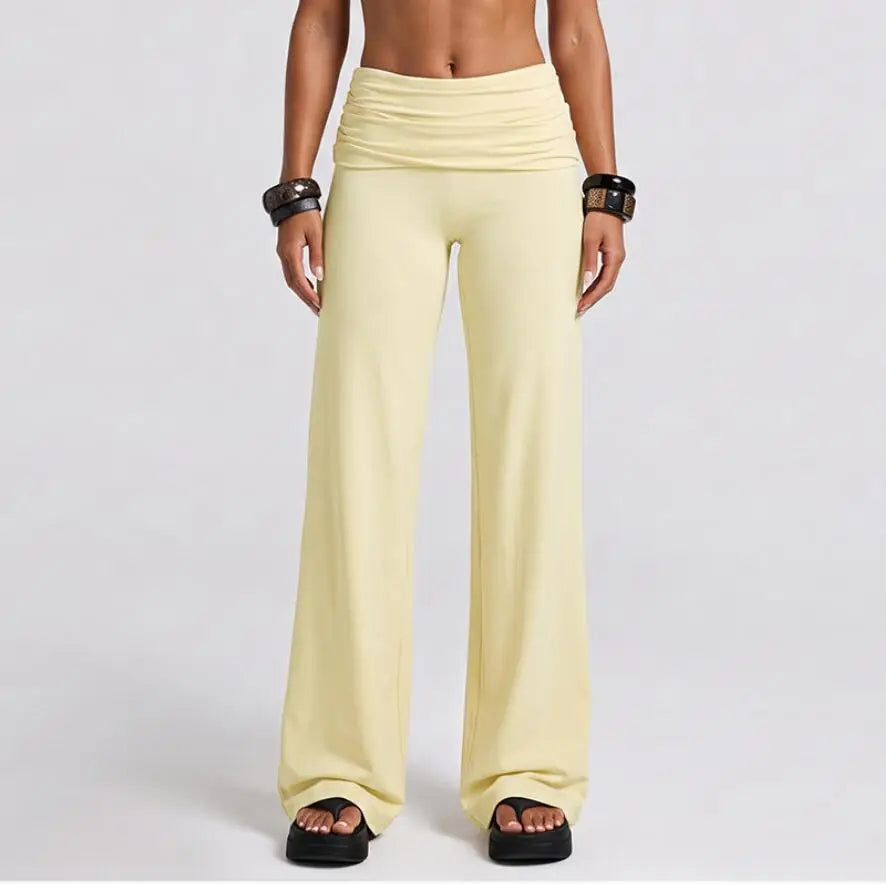Women's Nylon Blend Flared Workout Pants with Coordinating Top Style Options