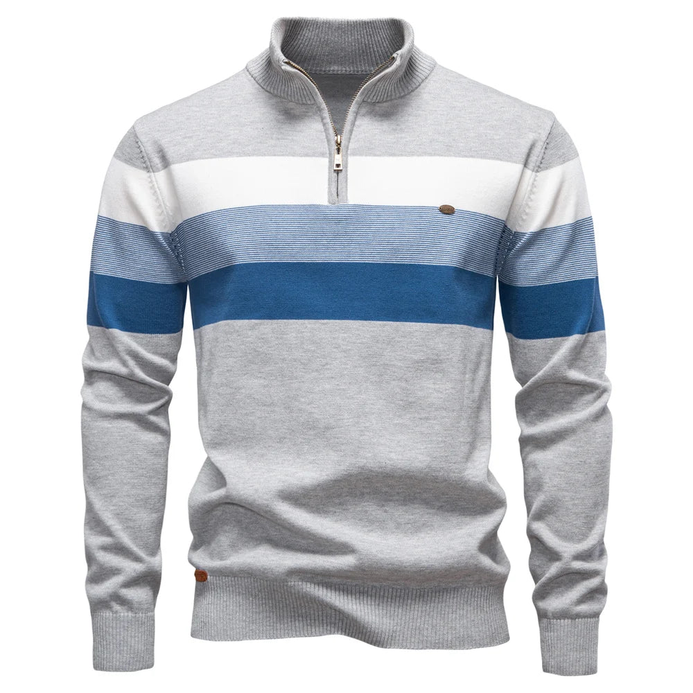 Men's Mock Neck Long Sleeve Sweater
