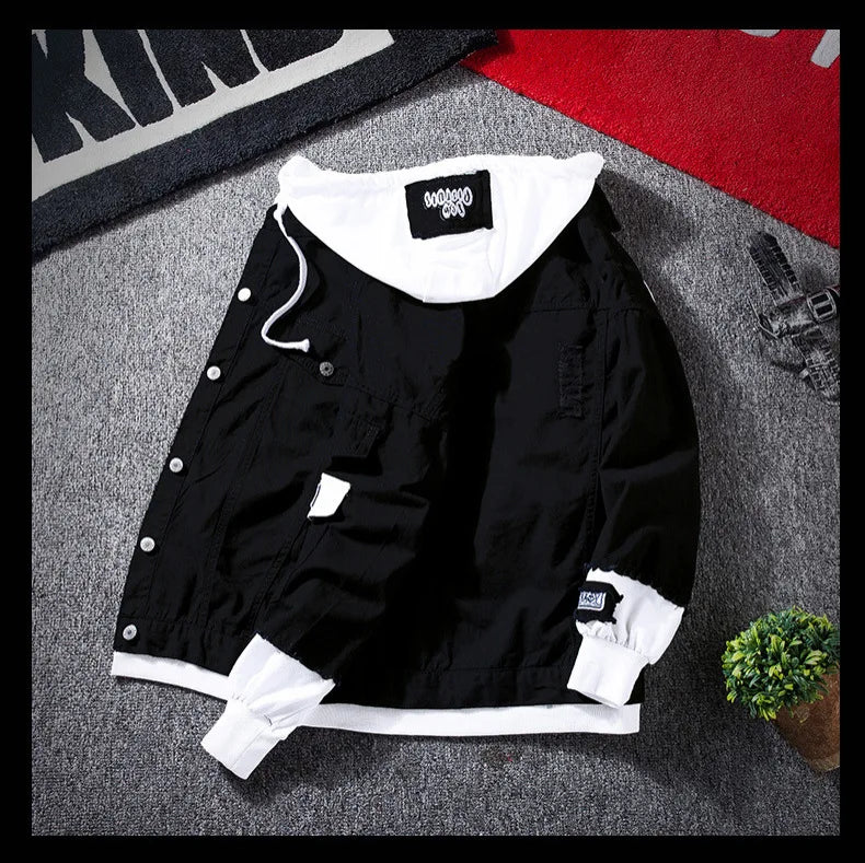 Long Sleeve Button Front Casual Denim Streetwear Jacket