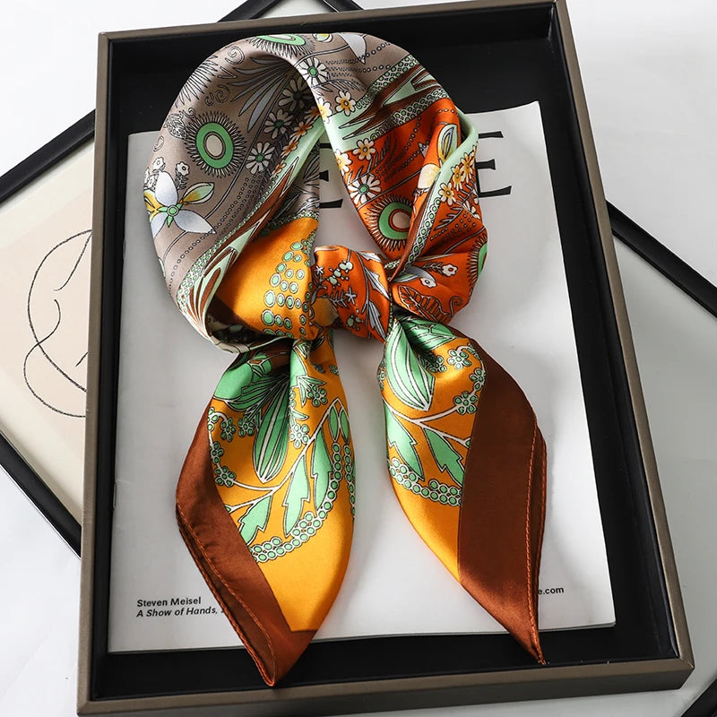 Floral Print Large Square Scarf for Draped Wrap Styling