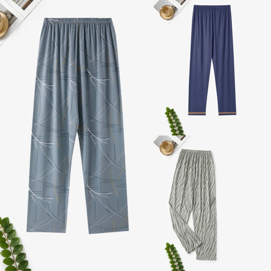 Men's Printed Long Pajama Pants with Pack Options