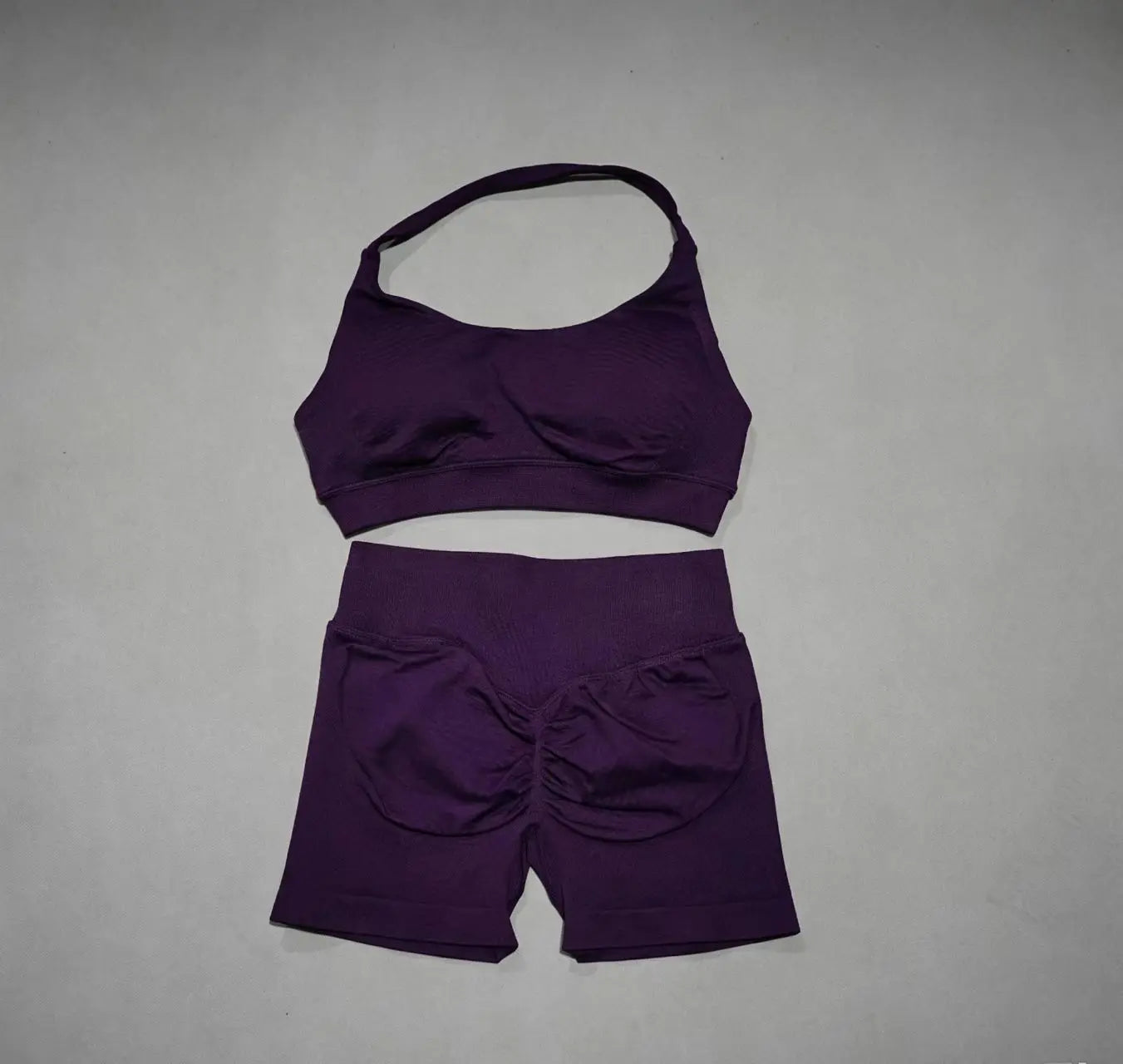 Women's Twist Halter Bra And Shorts Yoga Set