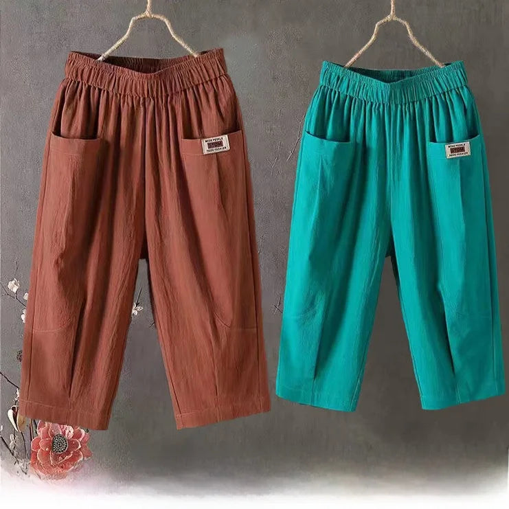 Women's Loose Cropped Harem Pants For Workout Outfits