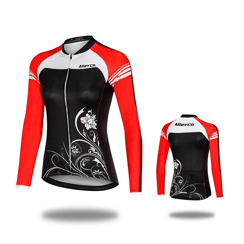 Women Cycling Jersey Long Sleeve Breathable Lightweight Spring Autumn Road Bike Top