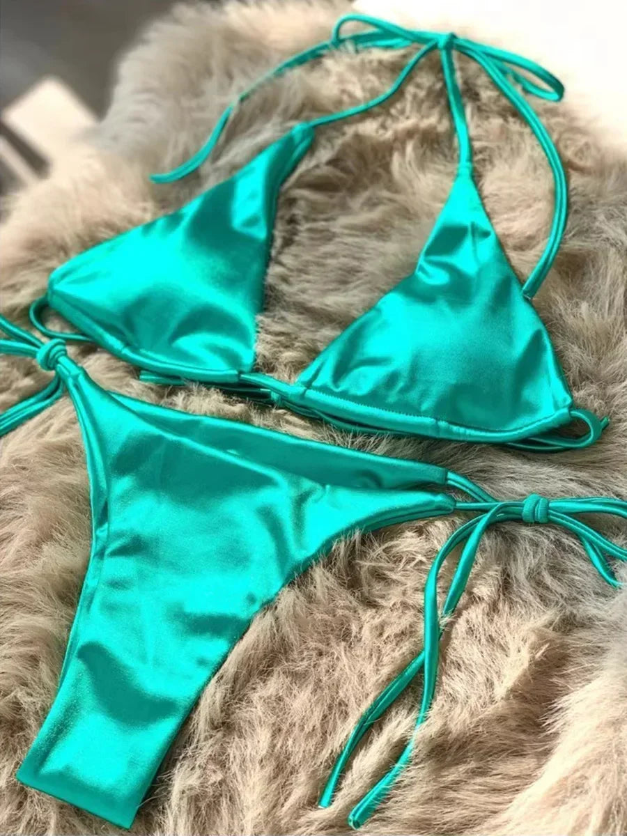 Shiny Halter Bikini
