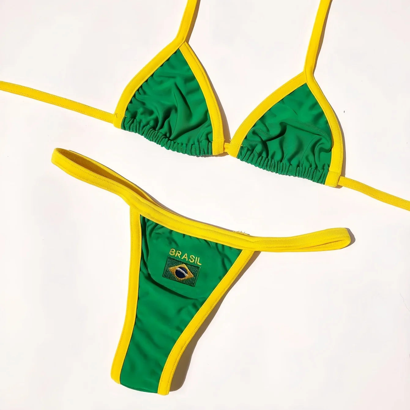 Brazilian Flag Detail Contrast Bikini