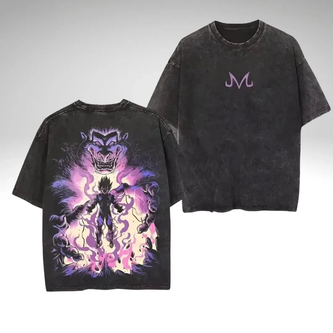 Vintage Dragon Ball Anime Graphic Washed Oversized T-Shirt Cotton Streetwear Tee