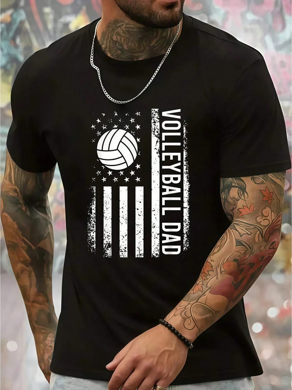 Volleyball Dad Graphic Short Sleeve T-shirt For Sports Outfits