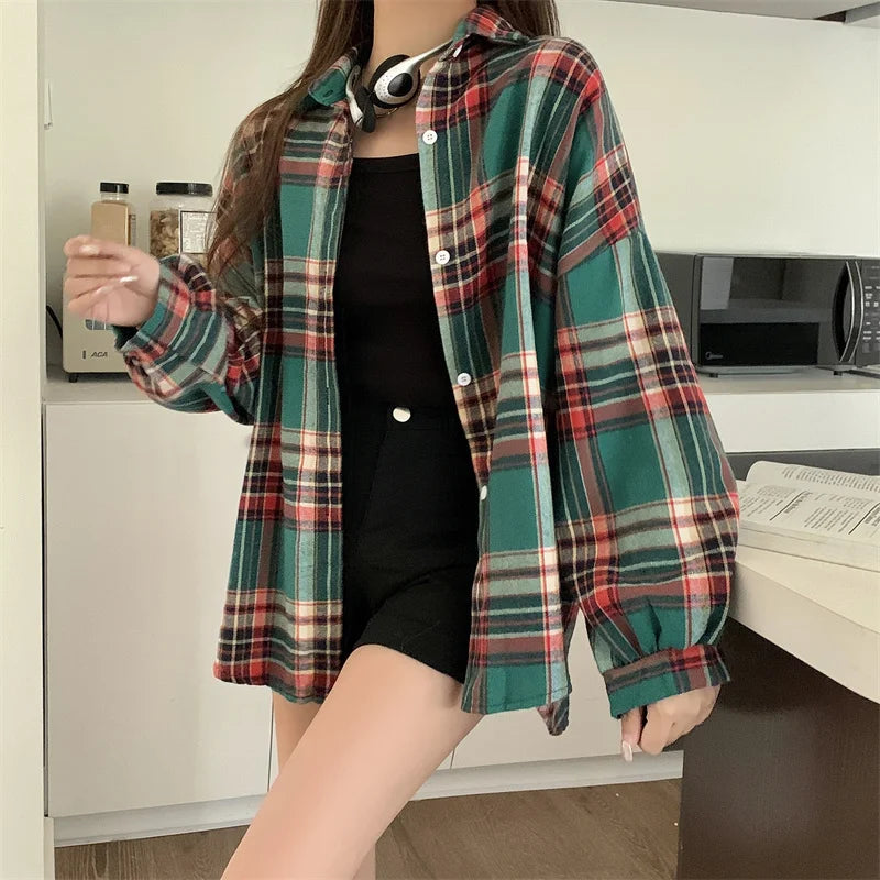 Women's Checked Long Sleeve Shirt