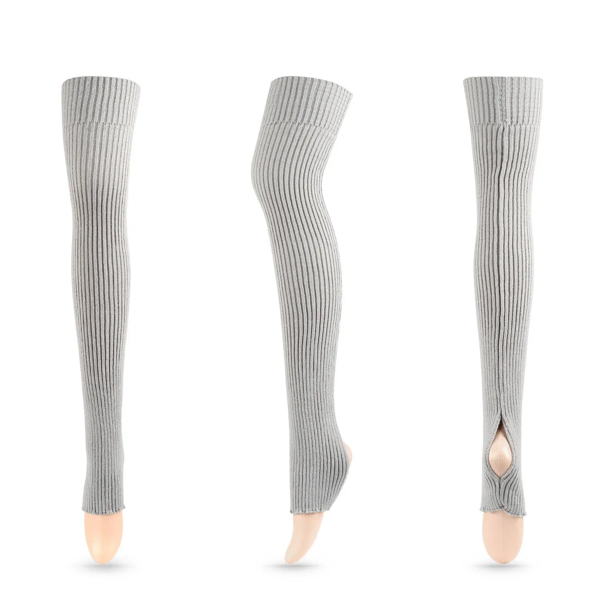 Long Ribbed Ballet Leg Warmers with Stirrup Openings