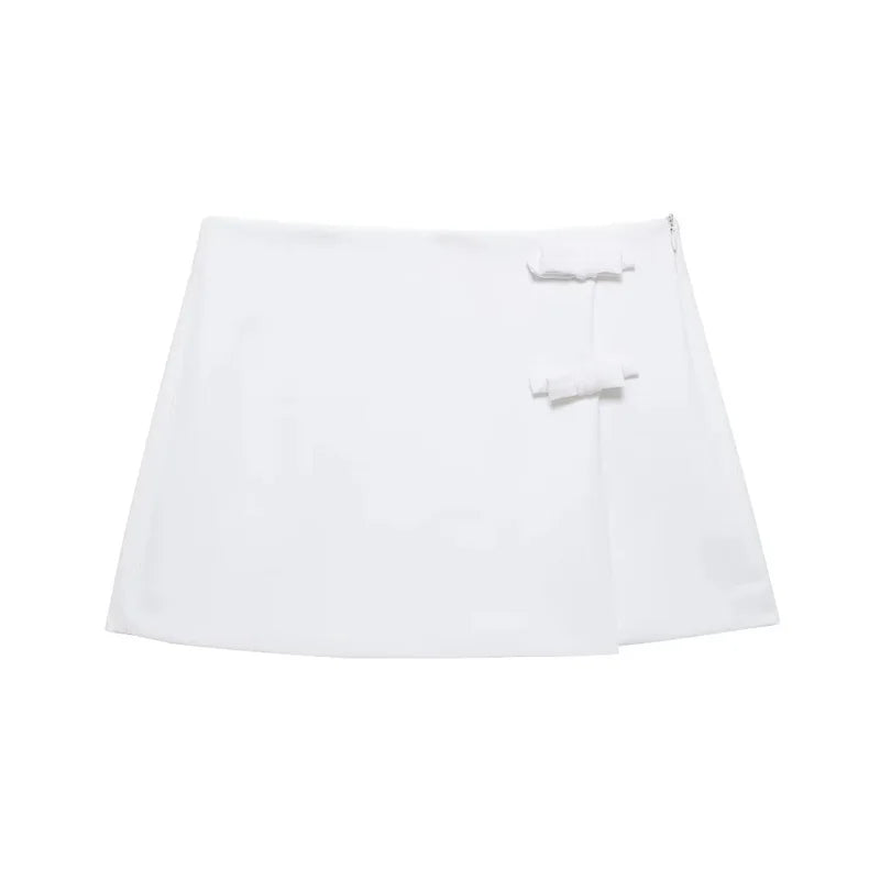 Women's Halter Polyester Crop Top or Matching Skirt with Bow Details