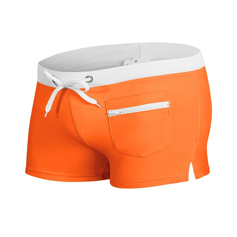 Men's Swim Shorts with Mesh Liner and Zipper Pocket for Beach and Pool Wear