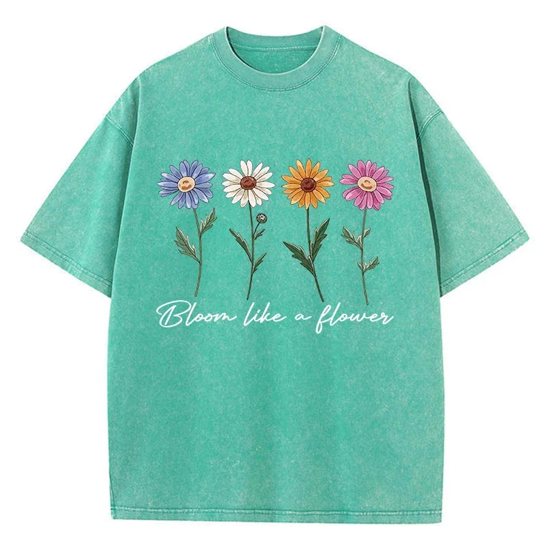 Printed Washed T-shirt Men's Cotton T-shirt Comfortable Round Neck T-shirt Men's Summer Outfit