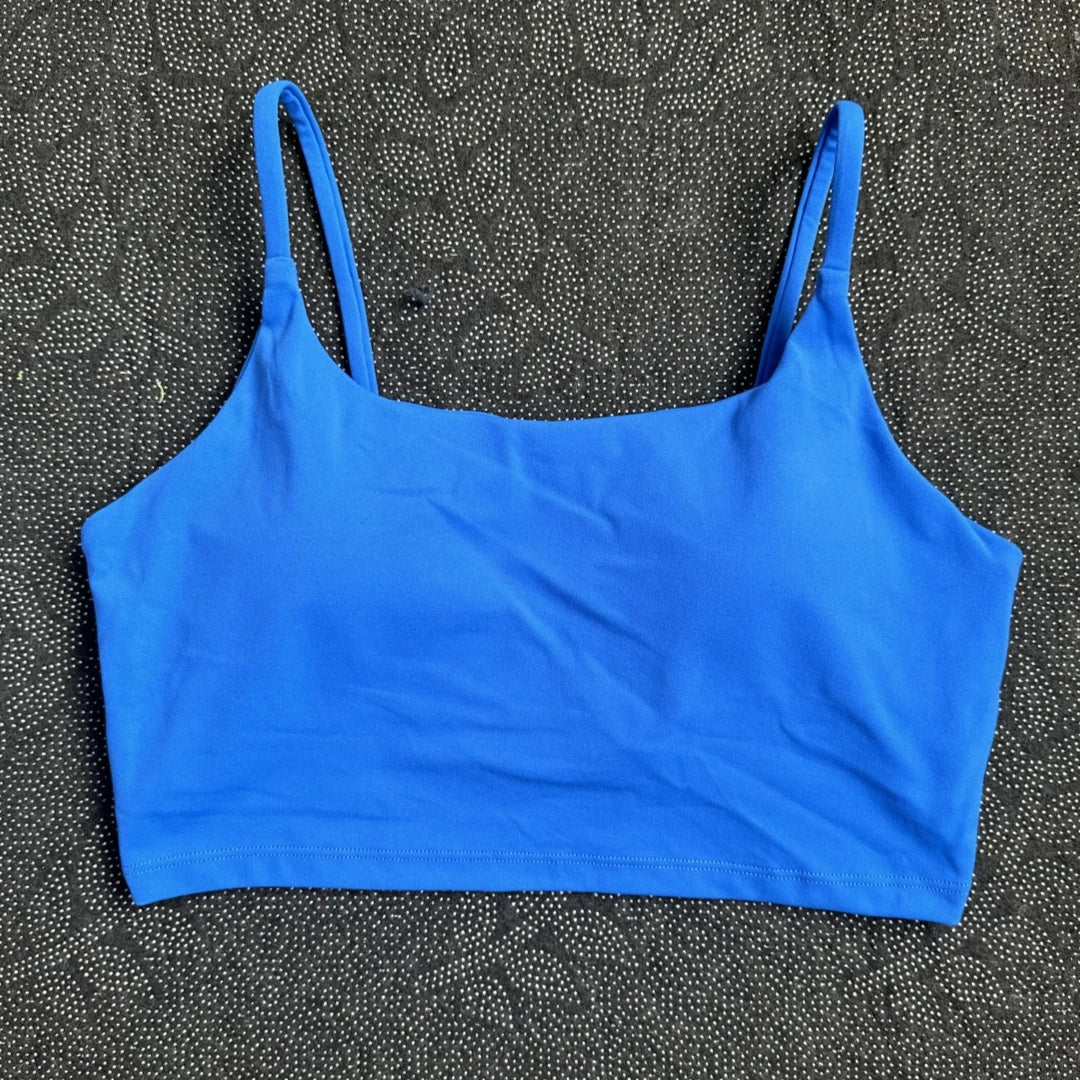 Women's Straight Neck Thin Strap Sports Bra