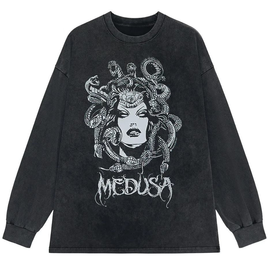 Gothic Dark Graphic T-Shirt Women Oversized Harajuku Punk Streetwear Tee