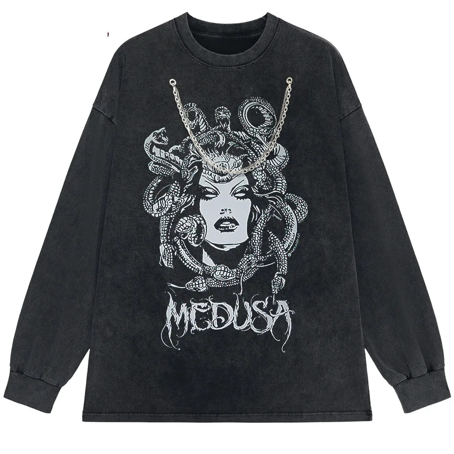 Gothic Dark Graphic T-Shirt Women Oversized Harajuku Punk Streetwear Tee