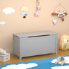 Kids Wooden Toy Box Storage with Safety Hinged Lid for Ages 2+ (Gray)