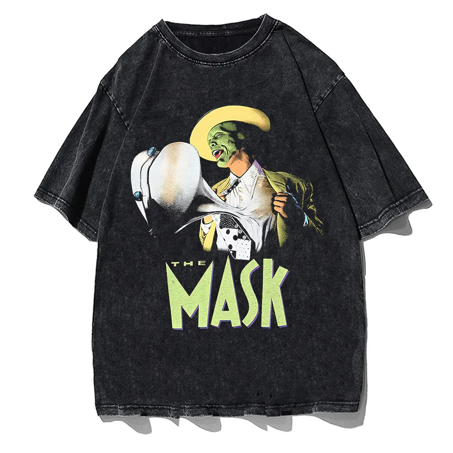 Hip Hop Spoof Portrait Graphic Washed Distressed T-Shirt