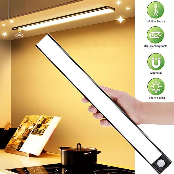 Dimmable LED Motion Sensor Under Closet Light Rechargeable Magnetic Cabinet Lamp