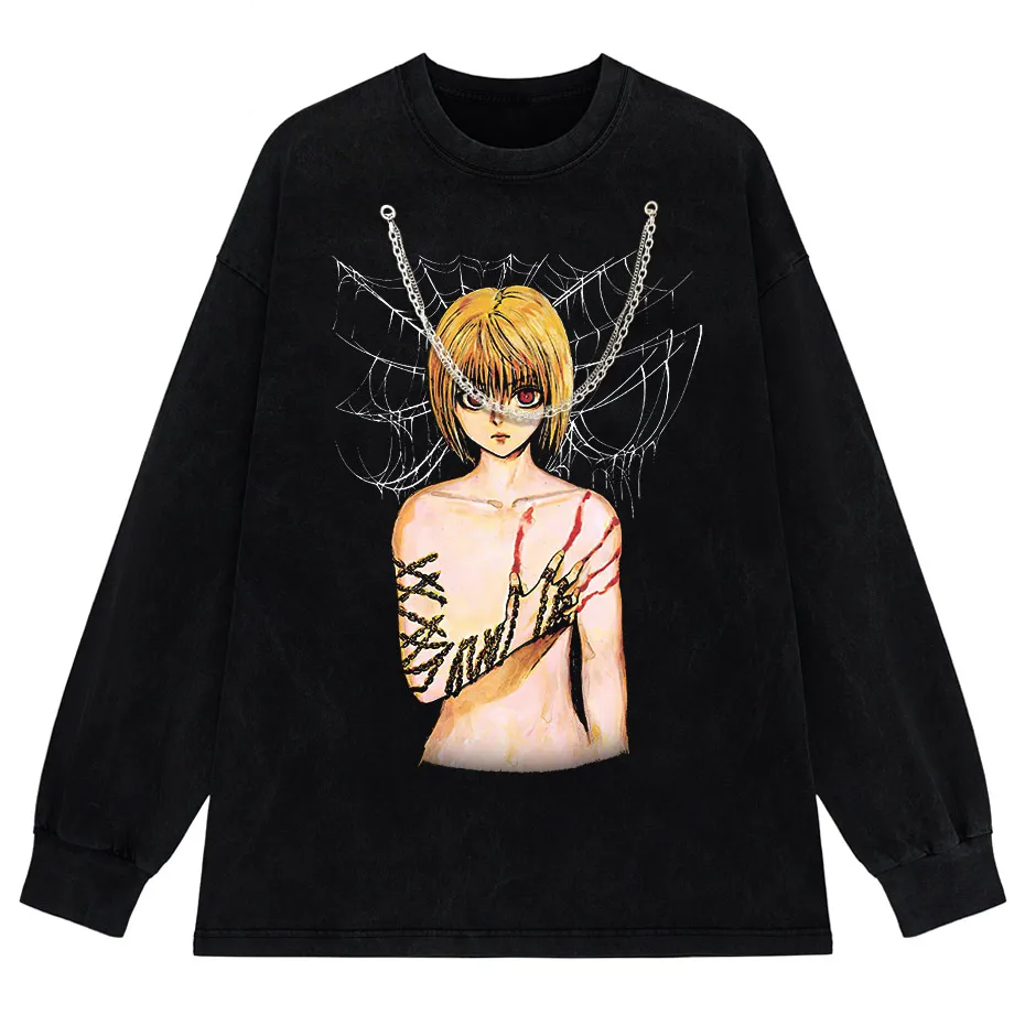 Men's Hip Hop Streetwear Anime Graphic T-Shirt Oversized Cotton Tee