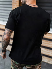 Men's T-shirt, Rock Print T-shirt, Summer Spring And Autumn Casual Short Sleeved Round Neck T-shirt, Men's Patterned T-shirt, Top As A Gift