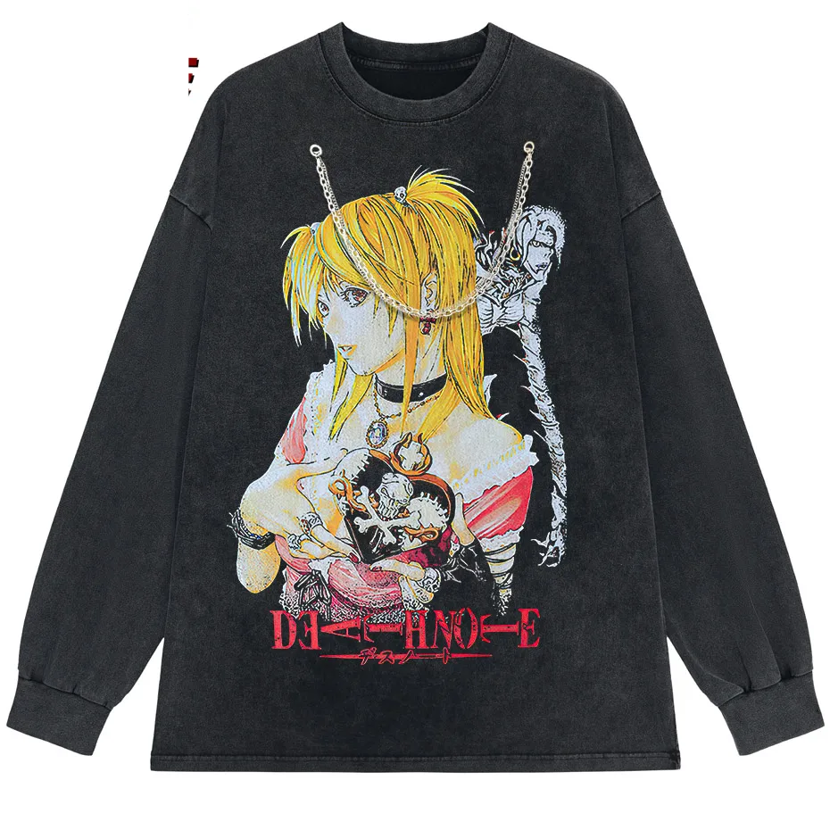 Harajuku Black Source T-Shirt Men Hip Hop Vintage Anime Graphic Oversized Cotton Tee