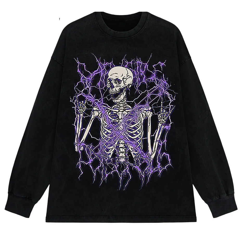Angel Skull Graphic T-Shirt Plus Size Goth Streetwear Cotton Short Sleeve Unisex