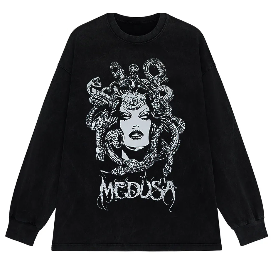 Gothic Dark Graphic T-Shirt Women Oversized Harajuku Punk Streetwear Tee