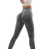 Women's Hollow Wide Band Waist Sports Leggings With Butt Ruching, Scrunch Butt Lifting Tights Seamless Yoga Tummy Control Pants