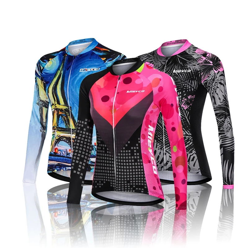 Women Cycling Jersey Summer Lightweight Long Sleeve Mountain Bike Sports Top for Outdoor Riding