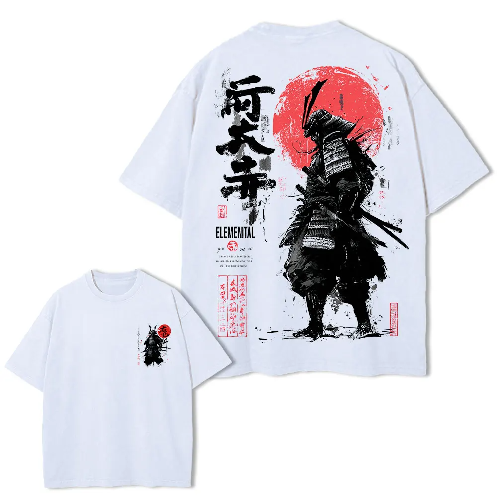 Men's Samurai Spirit T-Shirt, Japanese Style Back Print, Bushido Gift