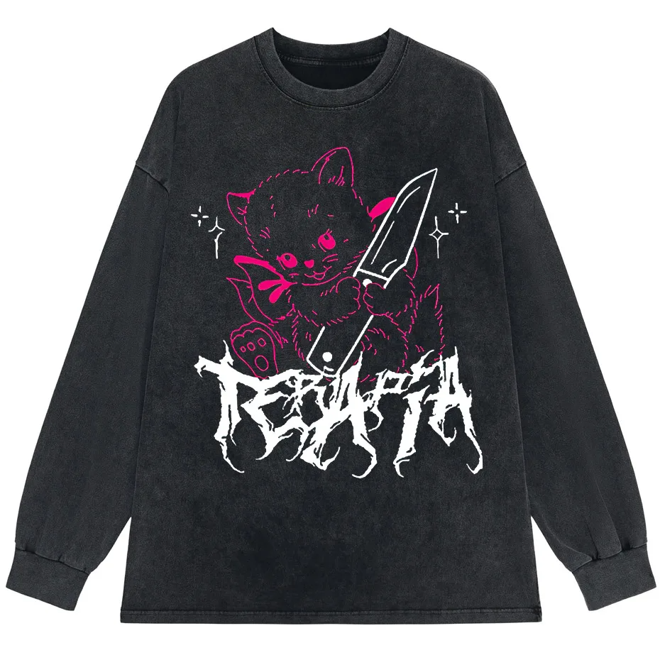 Men's Cute Anime E-Girl Kawaii T-Shirt Vintage Harajuku Streetwear Loose Fit