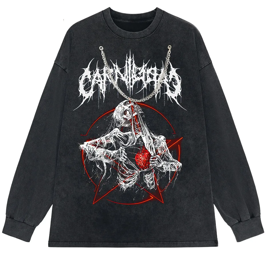 Gothic Demon Anime Print T-Shirt Women Y2K Harajuku Streetwear