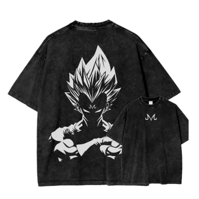 Anime Dragon Ball Z Vegeta Majin Casual Oversized T-Shirt Harajuku Style