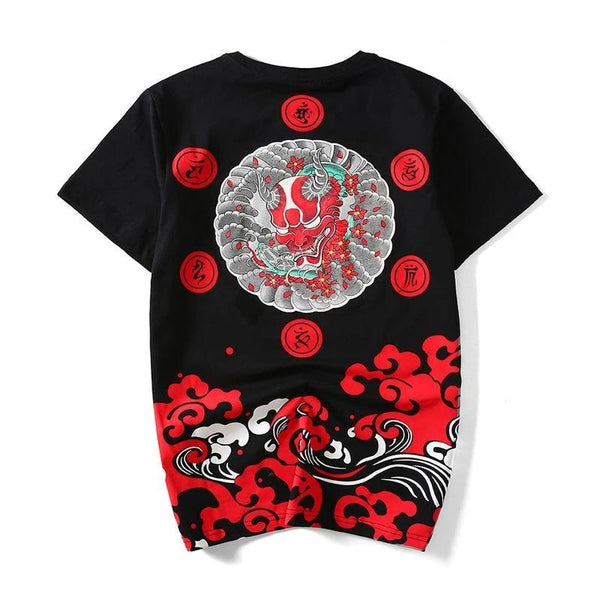 100 Cotton Men T Shirt Print Devil Japanese Style Harajuku - Vimost Shop