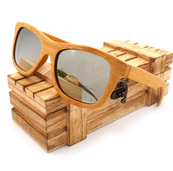 100% Natural Bamboo Wooden Sunglasses Handmade Polarized Mirror Coating Lenses Eyewear With Gift Box - Vimost Shop