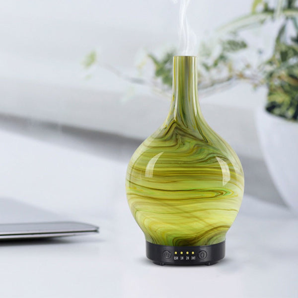 100ml Aromatherapy Essential Oil Diffuser Glass Marble Design Handmade Cool Mist Humidifier Waterless Auto Shut-Off for SpaYoga - Vimost Shop
