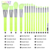 10/15pc Neon Makeup Brushes Professional Powder Foundation eye Blending Contour Makeup Brushes Set Synthetic Hair Brush - Vimost Shop