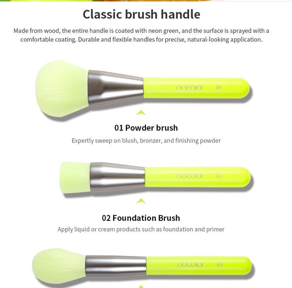 10/15pc Neon Makeup Brushes Professional Powder Foundation eye Blending Contour Makeup Brushes Set Synthetic Hair Brush - Vimost Shop