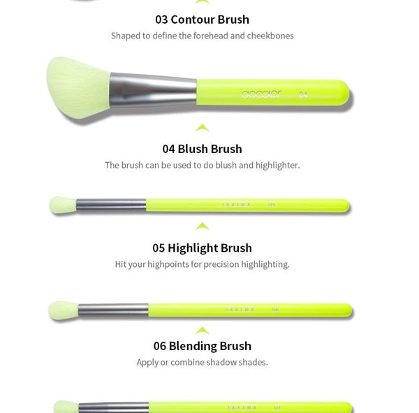 10/15pc Neon Makeup Brushes Professional Powder Foundation eye Blending Contour Makeup Brushes Set Synthetic Hair Brush - Vimost Shop