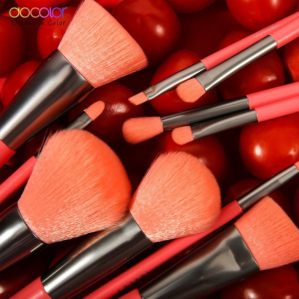 10/15pcs Neon Peach Makeup Brushes Soft Synthetic Hair Powder Blush Foundation eye Blending Contour Makeup Brushes Set - Vimost Shop