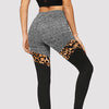 Leopard-print Splicing Stretch Pants High-rise Sports Yoga Pants | Vimost Shop.
