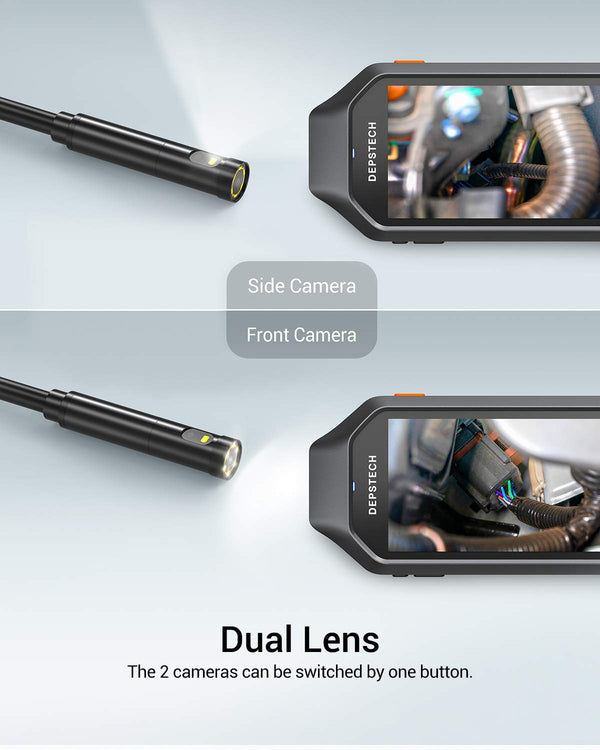 1080P Dual Lens Endoscope Camera with 4.3 