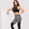Leopard-print Splicing Stretch Pants High-rise Sports Yoga Pants | Vimost Shop.