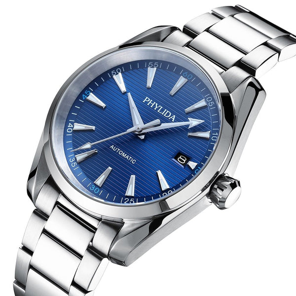 10BAR Water-resistant NH35 Automatic Watch Blue Dial Fashion Luxury Mechanical Wristwatch Solid SS Sapphire Crystal Aqua - Vimost Shop